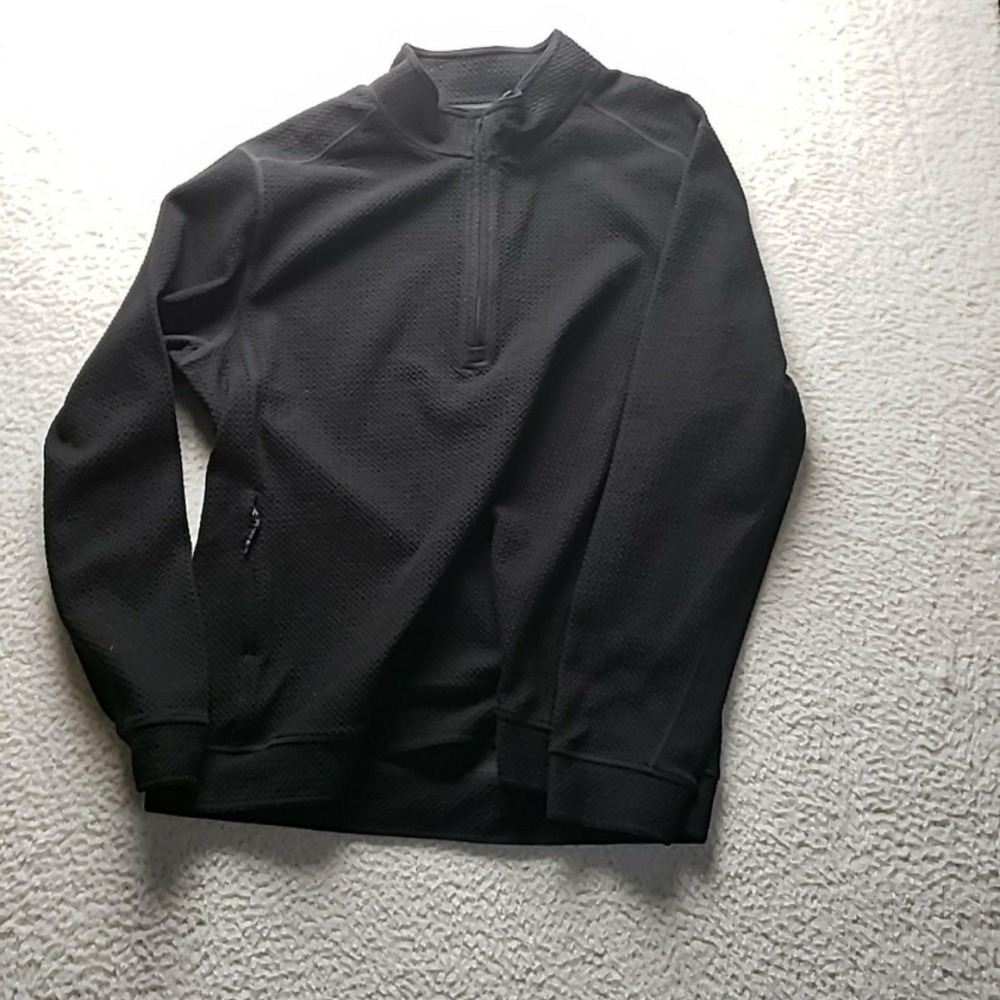 7 Diamonds Sweatshirt Mens XL Black Knit Quarter Zip Mock Neck Pullover